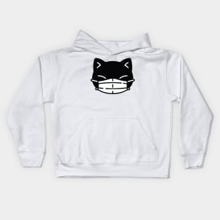 Black Cat Face Mask Pew Pew Madafakas Kids Hoodie